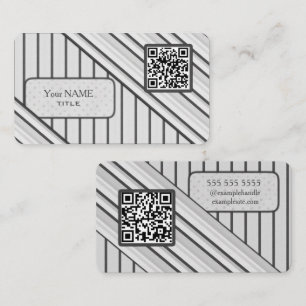 Carte De Visite Double QR Code gris rétro