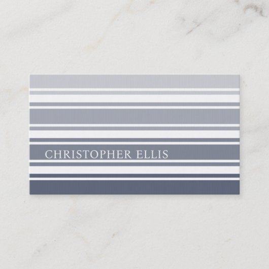 Carte De Visite Double Rayures | Ombre Bleu Ardoise (Devant)