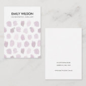 CARTE DE VISITE DOUBLE ROSE PURPLE COULEUR D'EAU POINTE DOUCE AFFI (Devant / Derrière)