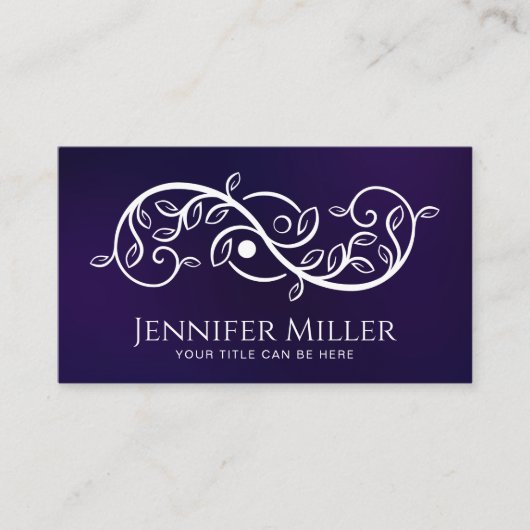 Carte De Visite Double spirale dorée et Yin Yang (Devant)