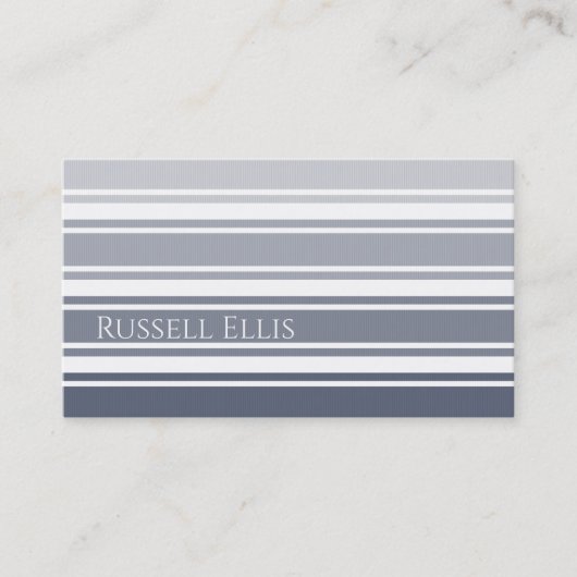Carte De Visite Double Striped | Slate Blue Ombre (Devant)