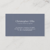 Carte De Visite Double Striped | Slate Blue Ombre (Dos)