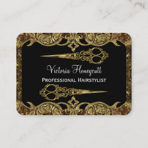 Carte De Visite Double style de professionnel de ciseaux de
