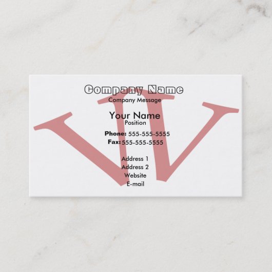 Carte De Visite Double V (Devant)