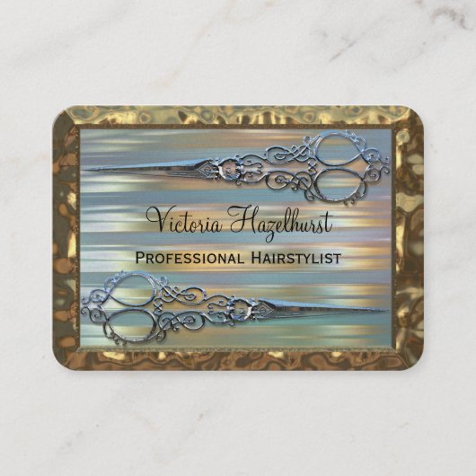 Carte De Visite Doubles ciseaux de Wythcoiffer professionnels (Devant)