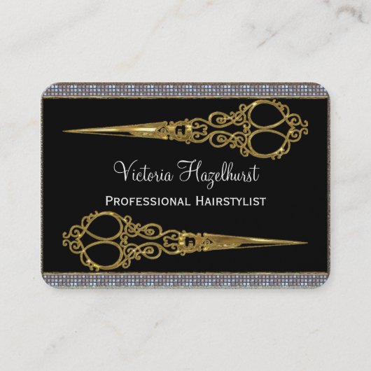 Carte De Visite Doubles ciseaux royaux de Château professionnels (Devant)