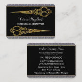 Carte De Visite Doubles ciseaux royaux de Château professionnels (Devant / Derrière)