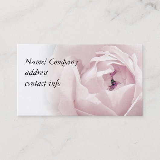 Carte De Visite Doucement rose de rose (Devant)