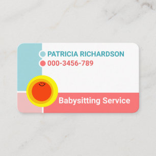 Carte De Visite Douces Couches de Baby-sitter Pastel Simple