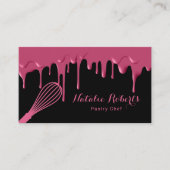 Carte De Visite Douceur Boulangerie Fille Noir & Pink Drivers Chef (Devant)