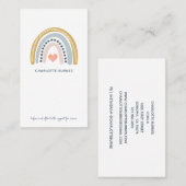 Carte De Visite Doula Birth Coach Aquarelle Arc-en-ciel (Devant / Derrière)