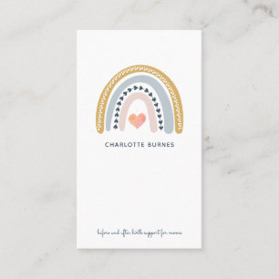 Carte De Visite Doula Birth Coach Aquarelle Arc-en-ciel