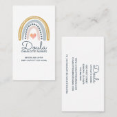 Carte De Visite Doula Birth Coach Aquarelle Arc-en-ciel (Devant / Derrière)