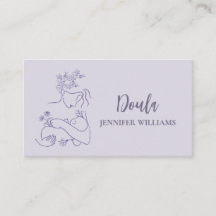 Carte De Visite Doula d'allaitement floral minimaliste moderne
