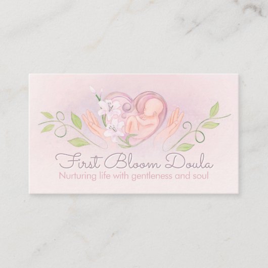 Carte De Visite Doula - Entraîneur de naissance - sage-femme - Aqu (Devant)