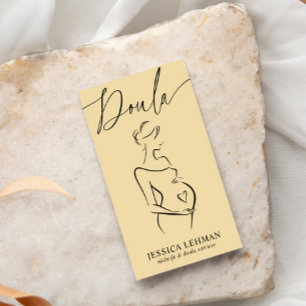 Carte De Visite Doula femme enceinte Line Art Doula Sage-femme QRC
