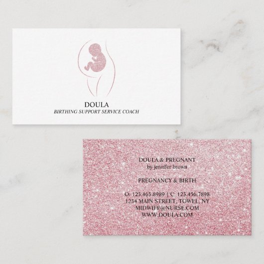 Carte De Visite Doula Grossesse Infirmière sage-femme Parties scin (Devant / Derrière)