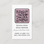 Carte De Visite Doula Naissance Postpartum Enceinte rose (Dos)