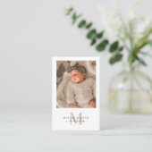 Carte De Visite Doula Services Baby Photo Monogramme (Debout devant)