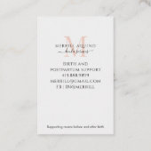 Carte De Visite Doula Services Monogramme main tiré floral (Dos)