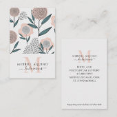 Carte De Visite Doula Services Monogramme main tiré floral (Devant / Derrière)