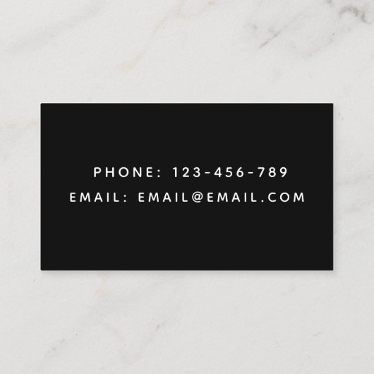 Carte De Visite Doula Simple Minimal Nettoyer Noir & Blanc Classiq (Dos)