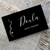 Carte De Visite Doula Simple Minimal Nettoyer Noir & Blanc Classiq