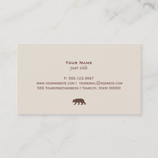 Carte de visite d'ours (Dos)