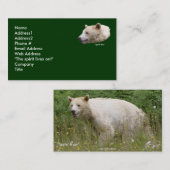 Carte de visite d'ours Kermode (Devant / Derrière)