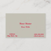 Carte de visite d'outil - avec pinces rouges (Dos)