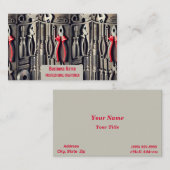 Carte de visite d'outil - avec pinces rouges (Devant / Derrière)