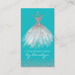 Carte de visite d'ouvrière couturière de turquoise