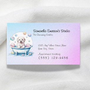 Carte De Visite Doux chiot toilettage chien toilettage couleur pro
