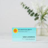 Carte De Visite Doux Ciel Bleu Joyeux Soleil Babysitting Nanny (Debout devant)