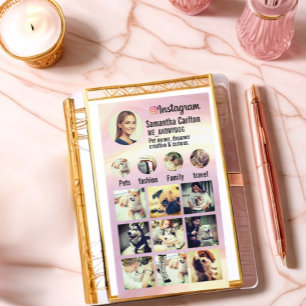 Carte De Visite Doux délicat dégradé naturel rose au lieu grille