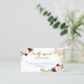 Carte De Visite Douze Ans Sucrés Enclosure de réponse Fleur de Rou (Debout devant)