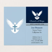 Carte De Visite Dove avec croix Bleue Verticale Pliée (Extérieur déplié)