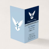 Carte De Visite Dove avec croix Bleue Verticale Pliée (Extérieur)