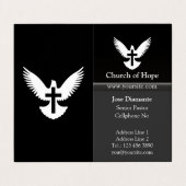 Carte De Visite Dove avec croix noir Vertical plié (Extérieur déplié)