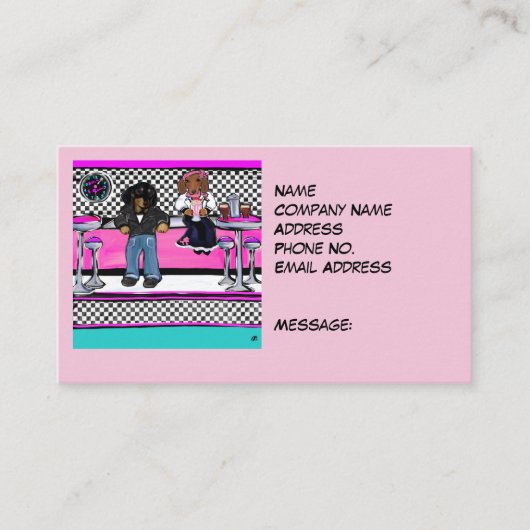 Carte De Visite Doxie Rock and Roll (Devant)
