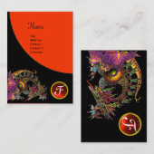 Carte De Visite DRAGO GEM STONE MONOGRAM noir orange violet rubis (Devant / Derrière)