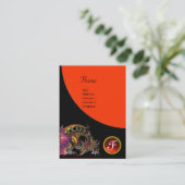 Carte De Visite DRAGO GEM STONE MONOGRAM noir orange violet rubis (Debout devant)
