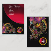 Carte De Visite DRAGO GEM STONE MONOGRAM noir rouge bordeaux (Devant / Derrière)