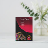 Carte De Visite DRAGO GEM STONE MONOGRAM noir rouge bordeaux (Debout devant)