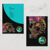 Carte De Visite DRAGO GEM STONE MONOGRAMME bleu noir turquase (Devant / Derrière)