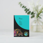 Carte De Visite DRAGO GEM STONE MONOGRAMME bleu noir turquase (Debout devant)