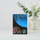 Carte De Visite DRAGO GEM STONE MONOGRAMME noir bleu saphir (Debout devant)