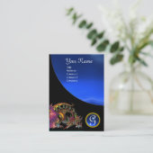Carte De Visite DRAGO GEM STONE MONOGRAMME noir bleu saphir (Debout devant)