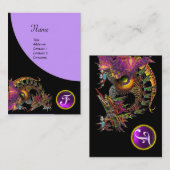 Carte De Visite DRAGO GEM STONE MONOGRAMME violet violet noir (Devant / Derrière)