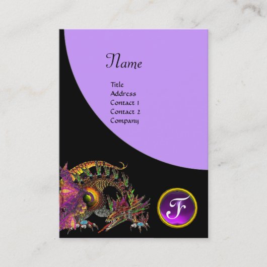 Carte De Visite DRAGO GEM STONE MONOGRAMME violet violet noir (Devant)